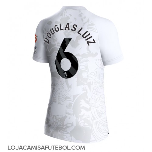 Camisa de Futebol Aston Villa Douglas Luiz #6 Equipamento Secundário Mulheres 2023-24 Manga Curta